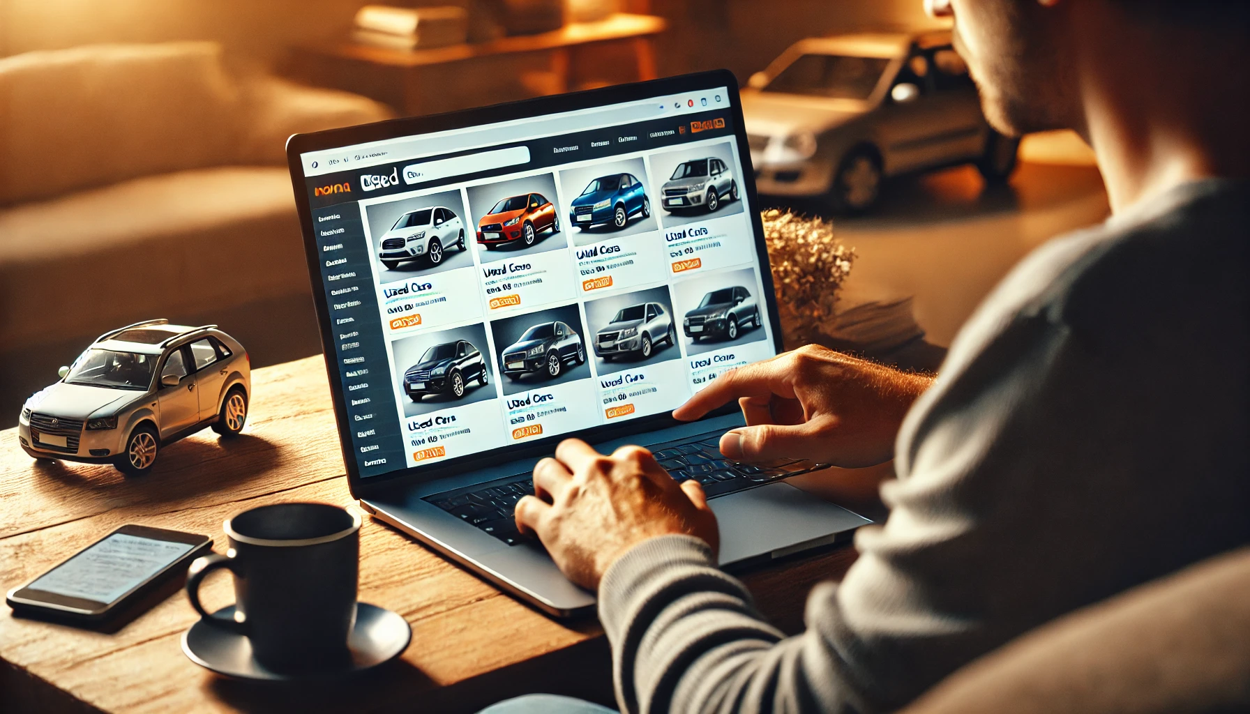 Car search interface on a dealer website